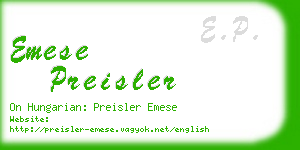 emese preisler business card